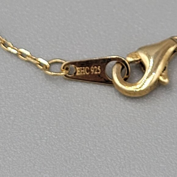 Alexa Tori Delicate Gold Over Sterling Silver Necklace Stationary Clover 18 inch - Picture 6 of 7